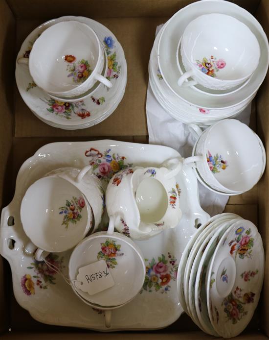 A Coalport floral pattern teaset